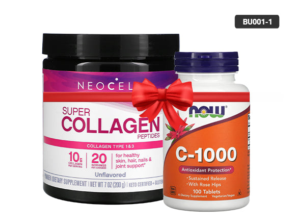 Neocell Super Collagen 200g + Now Vitamin C-1000 Bundle in Sri Lanka